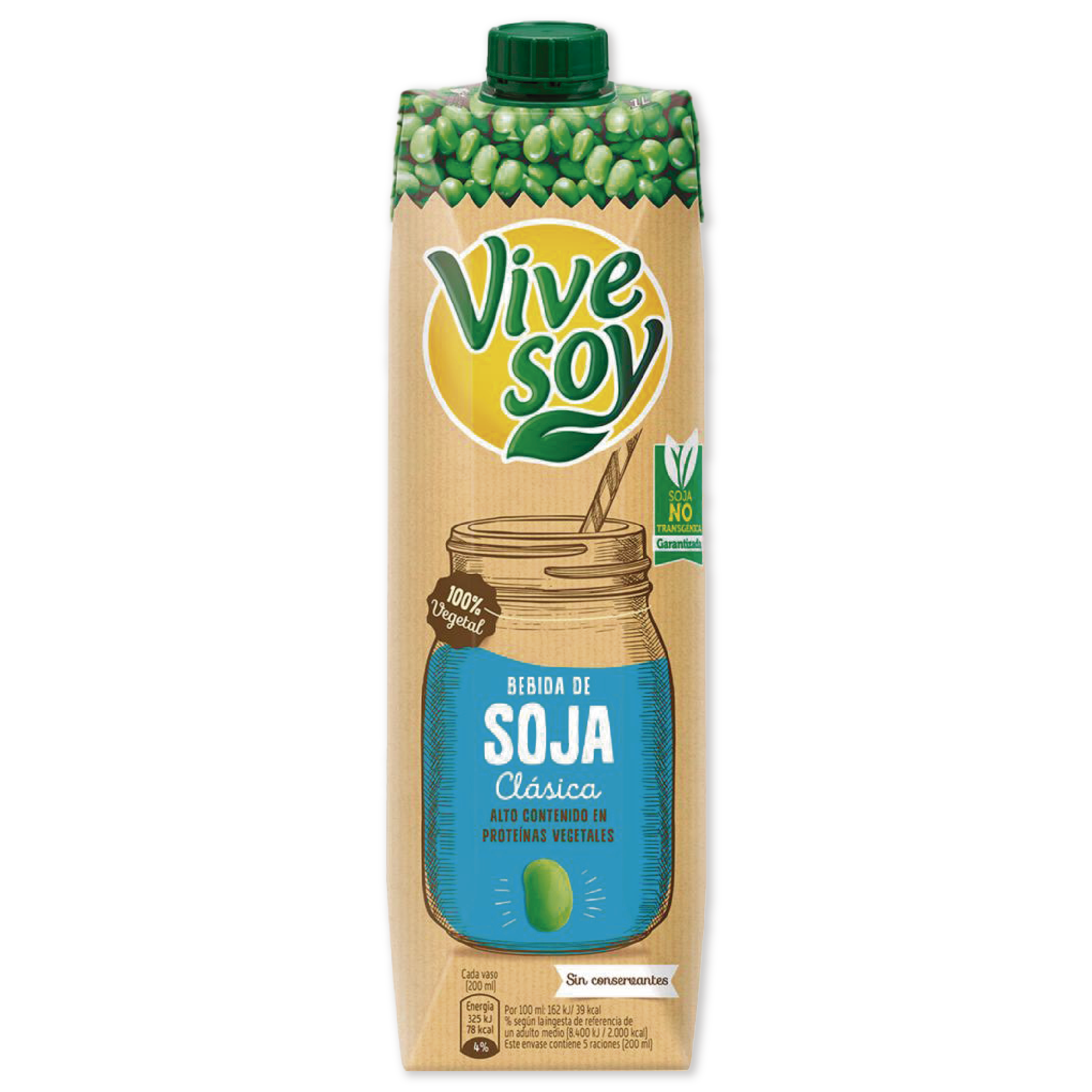 Vivesoy Natural es una bebida de soja